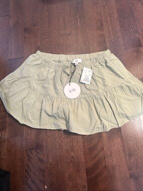 Le Lis Sage Green Ruffle Mini Skirt